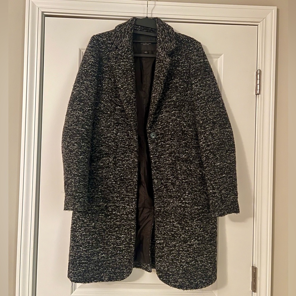 Marc New York Black and Gray Tweed Coat